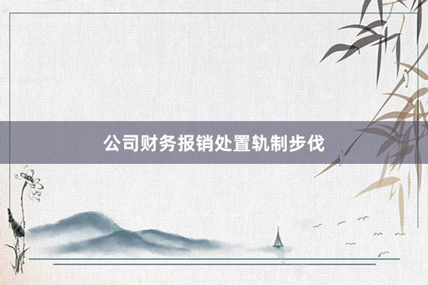 公司财务报销处置轨制步伐